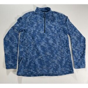 Lululemon Surge Warm 1/2‎ Zip Men's Pullover Size L Camo Blue Spaced Dye Jacket